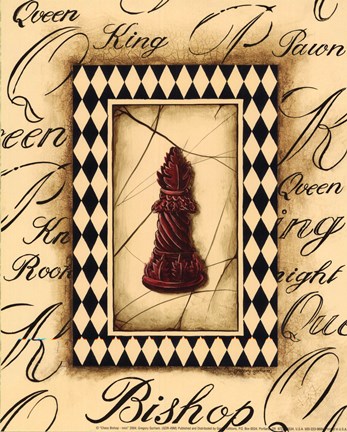 Framed Chess Bishop - Mini Print
