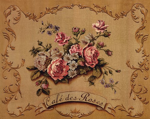 Framed Cafe Des Roses Print