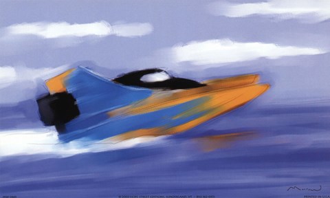 Framed Speed Boat Print