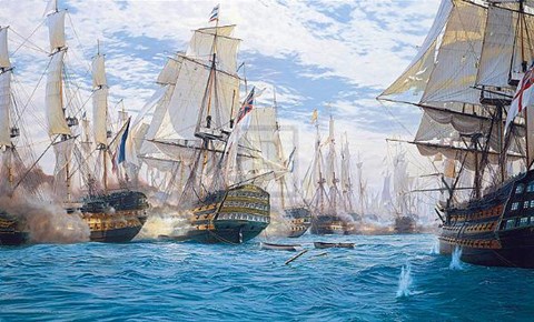 Framed Battle of Trafalgar (Le) Print