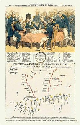 Framed Trafalgar Battle Plan Print
