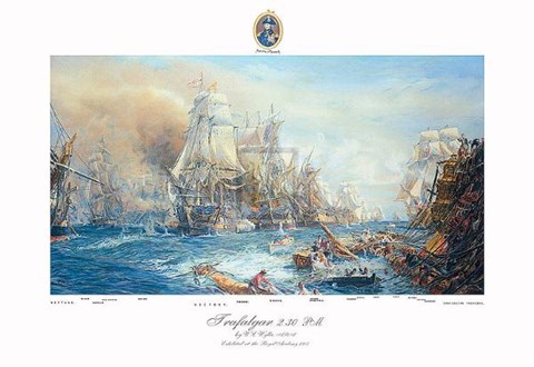 Framed Battle of Trafalgar At 2:30 Pm Print
