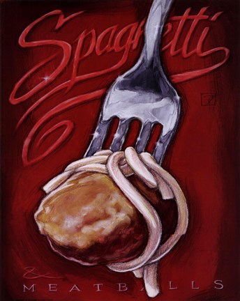 Framed Spaghetti Meatballs Print
