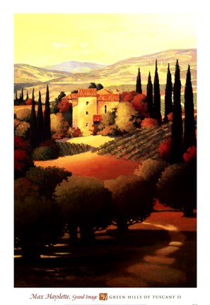 Framed Green Hills of Tuscany II Print