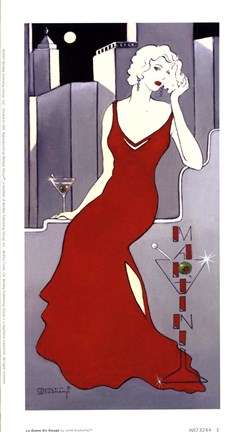 Framed La Dame En Rouge Print