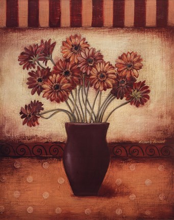 Framed Red Daisies Print
