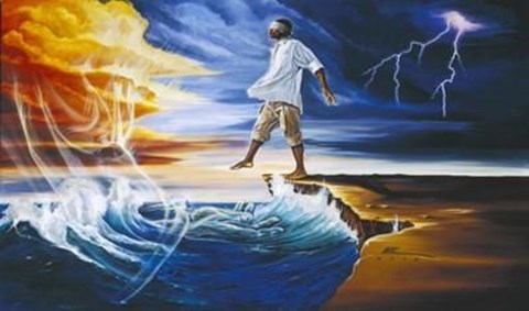 Framed Step Out On Faith (Male) Print