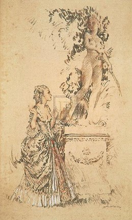 Framed Madame Du Barry and the Statue of Venus Print