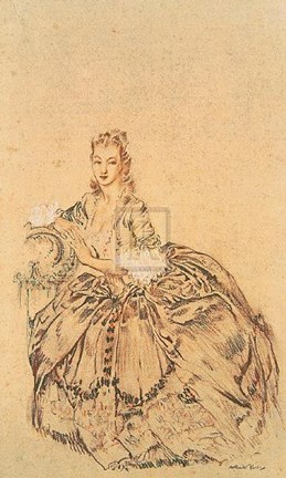Framed Madame Du Barry in Banishment Print