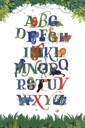 Framed Safari Alphabet Print