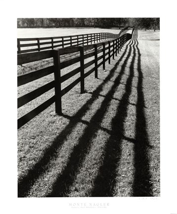 Framed Fences And Shadows, Florida Print