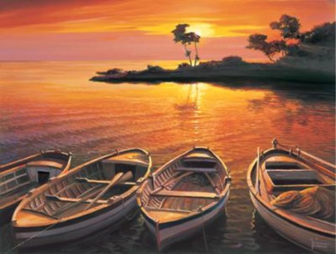 Framed Tramonto Sulla Baia Print