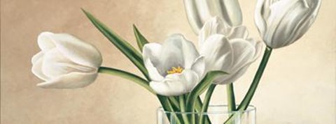 Framed Vaso Con Tulipani Bianchi Print