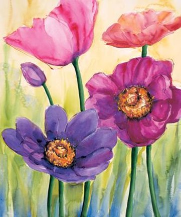 Framed Anemoni In Rosa Print