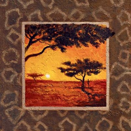 Framed Savannah Sunset I Print