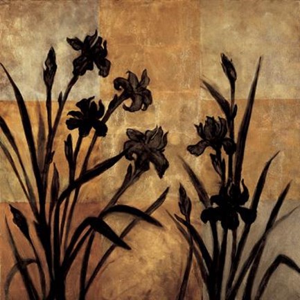 Framed Iris Silhouette I Print