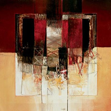 Framed Composizione In Rosso Print