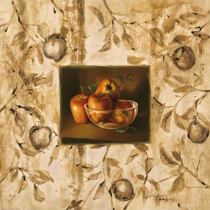 Framed Manzanas En La Mesa Print