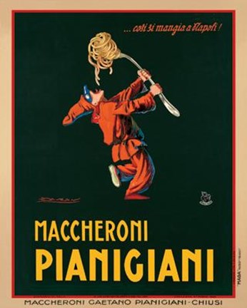 Framed Maccheroni Pianigiani, 1922 Print
