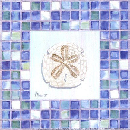 Framed Mosaic Sanddollar - Mini Print