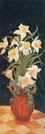Framed Daffodils At Dark Print