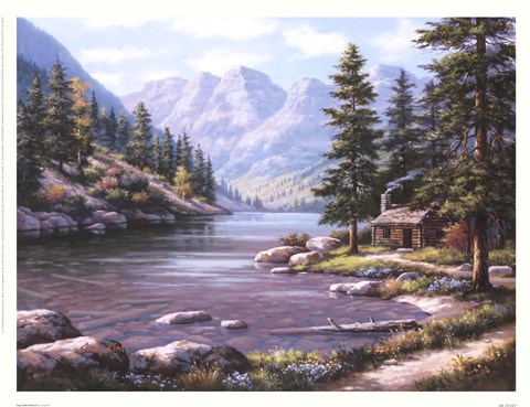Framed Log Cabin Retreat Print