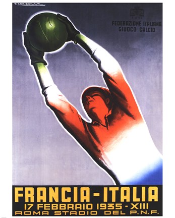 Framed Francia Italia Foot Ball 1935 Print
