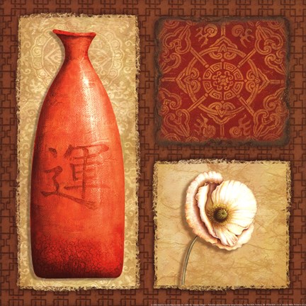 Framed Oriental Collage I Print