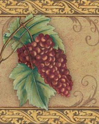 Framed Grape Tapestry I Print