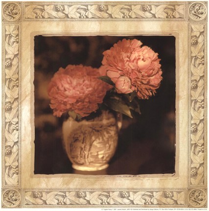 Framed English Peony I Print
