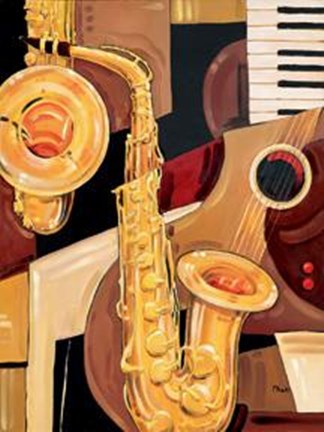 Framed Abstract Sax - Mini Print