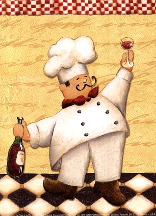 Framed Le Chef Et Le Vin - Mini Print