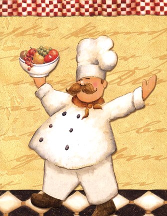 Framed Le Chef Et Les Fruits - Mini Print