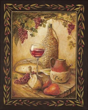 Framed Tuscan Table - Chianti Print