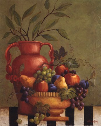 Framed Fresco Fruit I - Mini Print