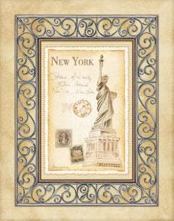 Framed New York Postcard Print