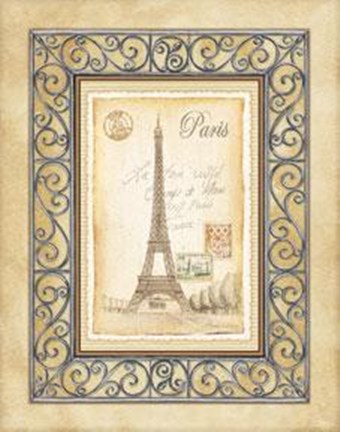 Framed Paris Postcard Print
