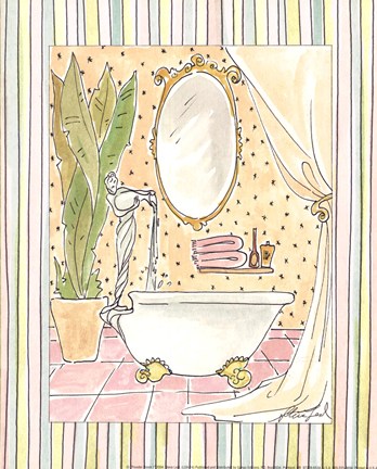 Framed Powder Room I Print