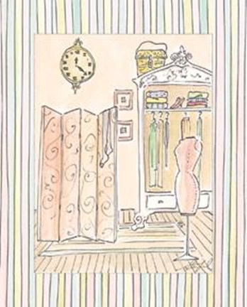 Framed Powder Room II Print