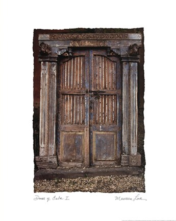 Framed Doors Of Cuba I Print