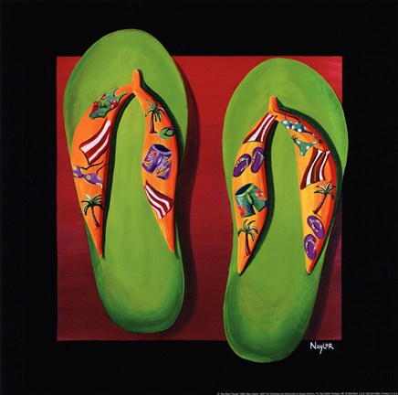 Framed Key West Thongs Print