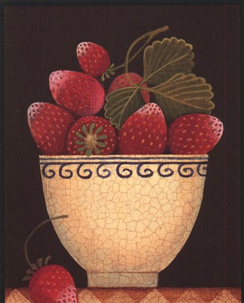 Framed Cup O' Strawberries Print
