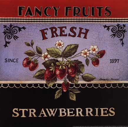 Framed Fresh Strawberries Print