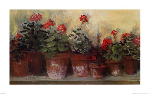 Framed Kathleen&#39;s Geraniums Print