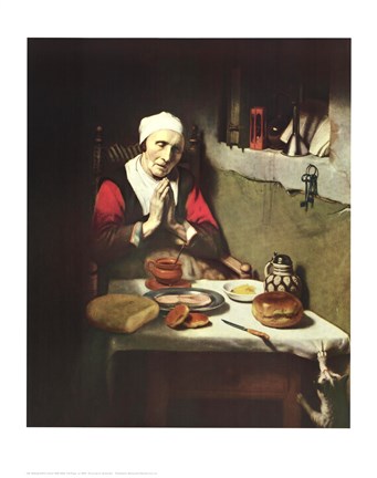 Framed Old Woman Praying Print