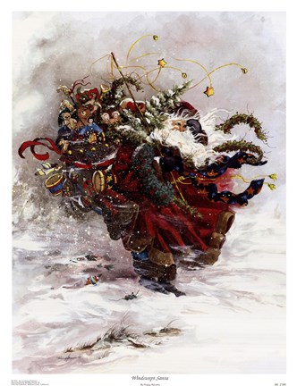 Framed Windswept Santa Print