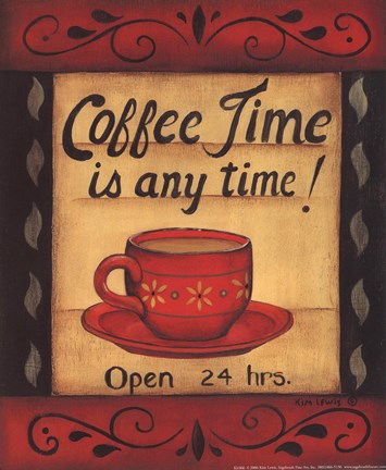 Framed Coffee Time Is Anytime Print