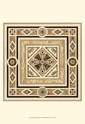 Framed Fontainebleau Mosaique II Print