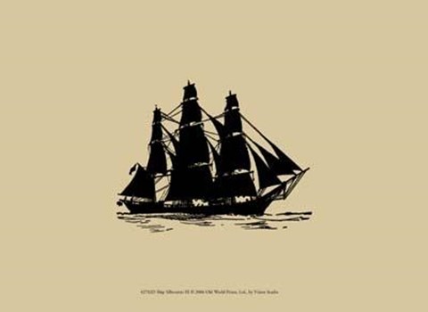 Framed Ship Silhouette III Print