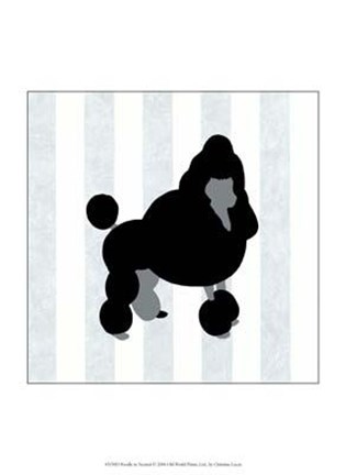 Framed Poodle In Neutral Print